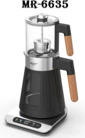 چای ساز مایر مدل MR6635 ظرفیت ۱.۷ لیتر با کتری شیشه‌ای