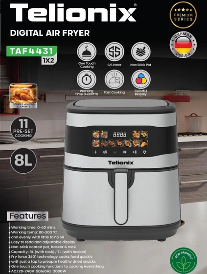 سرخ کن تلیونیکس مدل TAF4431 ظرفیت 8 لیتر بدون روغن